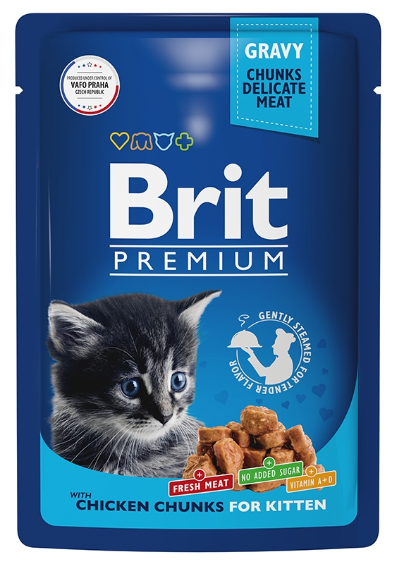 Пресервы Brit Premium Cat Pouches Chicken Chunks for Kitten 85 г