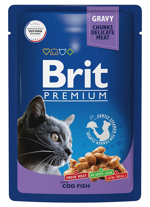 Пресервы Brit Premium Cat Pouches with Cod Fish 85 г