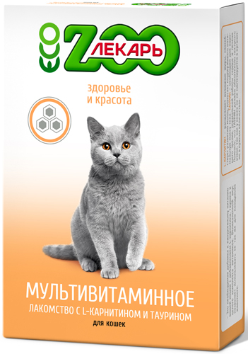 Лакомство мультивитаминное ЭКО ZOOЛЕКАРЬ для кошек Здоровье и красота (000721)