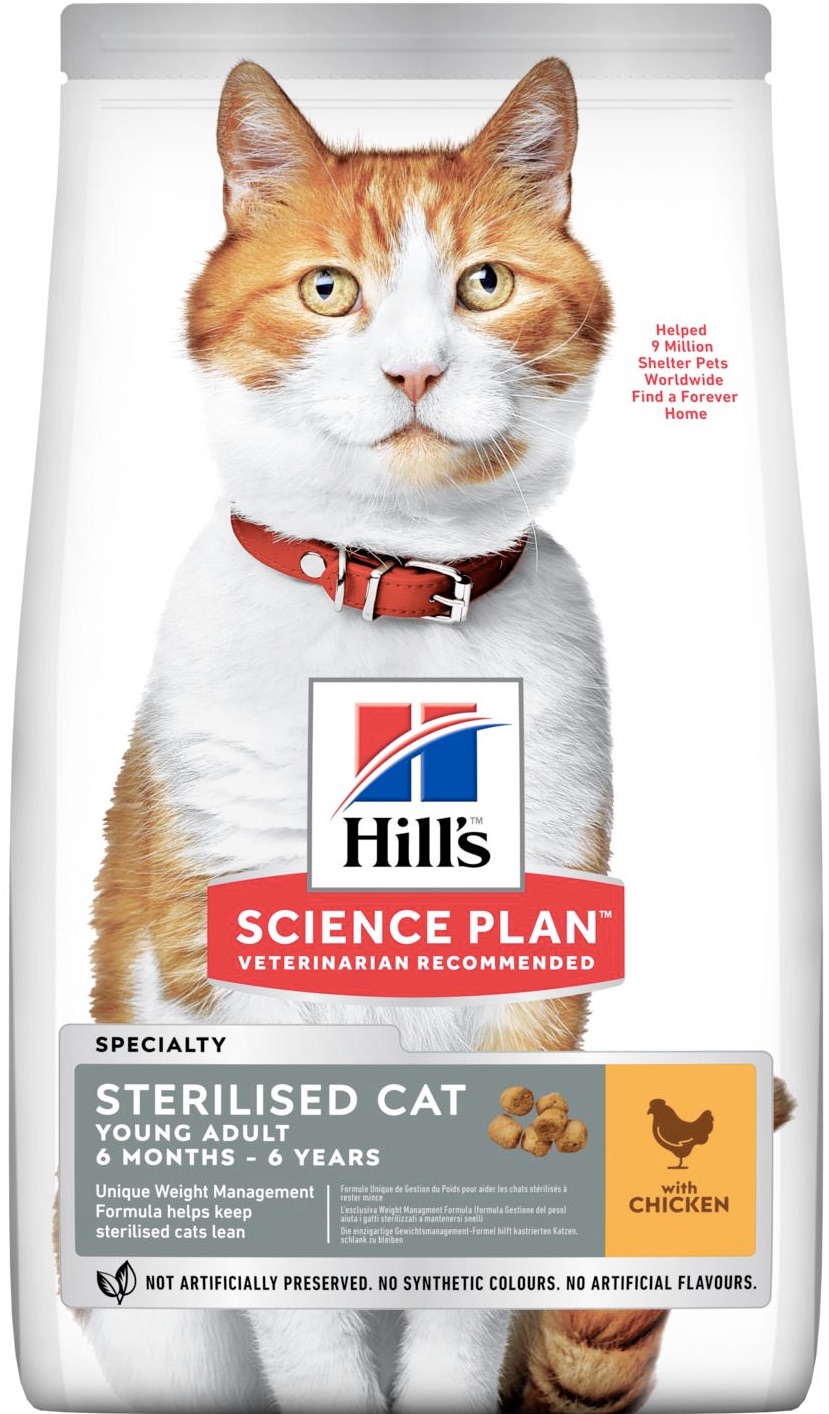 Hills Science Plan для стерилизованных кошек от 6 месяцев до 6 лет с курицей
