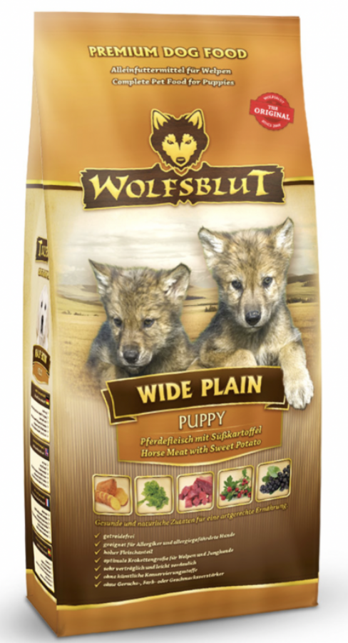 Wolfsblut Wide Plain Puppy (Широкая равнина) 34/14 - сухой корм для щенков, с мясом конины и сладким картофелем