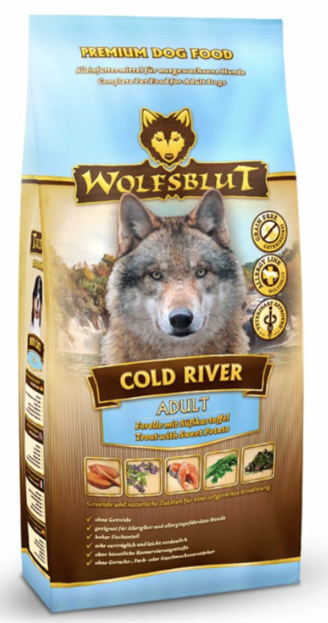 Wolfsblut Cold River (Холодная река) 18/9 - сухой корм для взрослых собак, с форелью и бататом