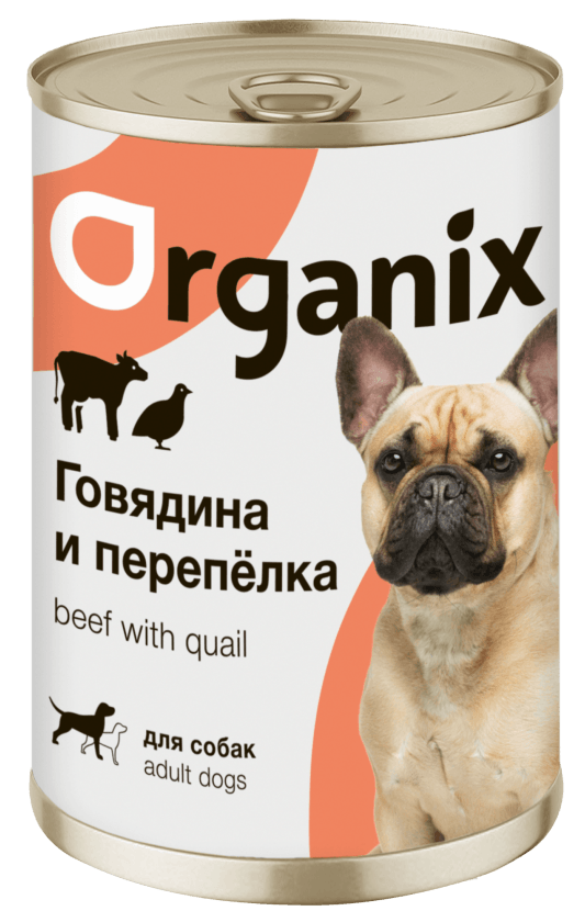 ORGANIX консервы для собак (говядина с перепелкой)