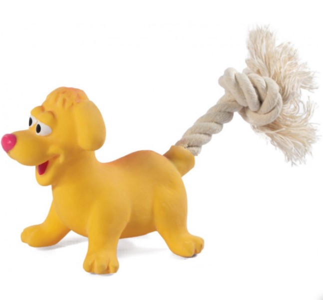 Triol Mini Dogs Игрушка для собак мелких пород Собачка с веревкой, латекс (арт. ТР 12151142)