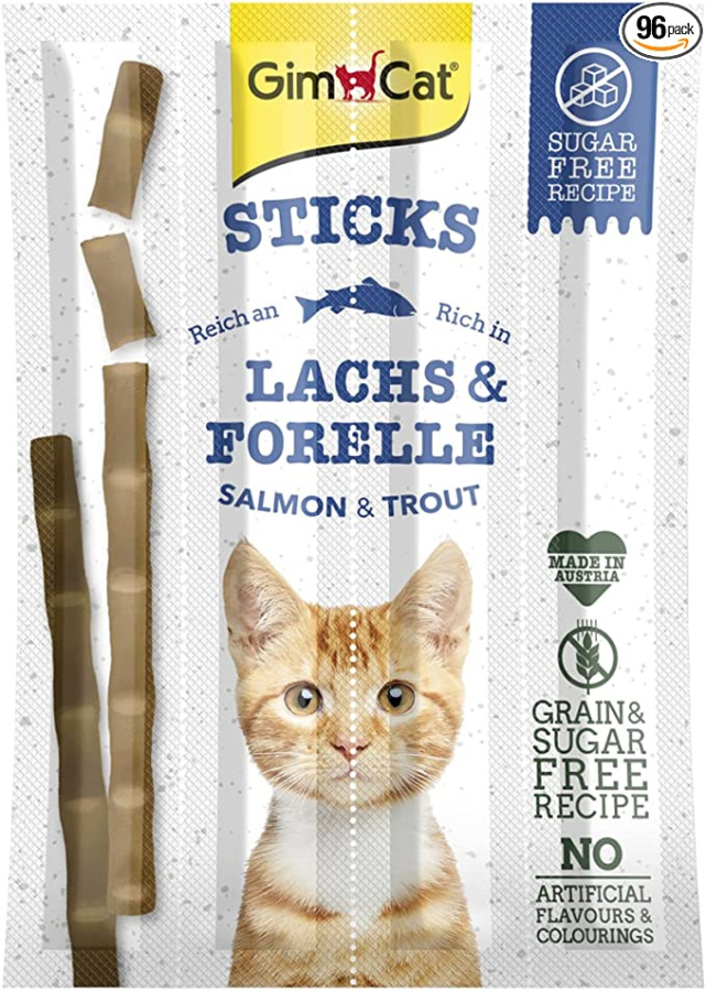GimCat Sticks Беззерновые лакомые палочки с лососем и форелью 4 шт. (арт. 400778)