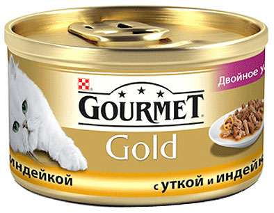 Консервы для кошек Gourmet Gold (кусочки с уткой и индейкой) 85 г