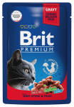 Пресервы Brit Premium Cat Pouches with Beef Stew & Peas, 85 г