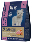 Brit Premium Puppy Junior Small с курицей для щенков и молодых собак мелких пород (1-10 кг)