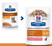 Hills Prescription Diet k/d Kidney Care Salmon- влажный диетический корм для кошек, с лососем, 85 г