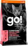GO! CARNIVORE GF Salmon + Cod Recipe for Cats 42/16 беззерновой корм для котят и кошек с лососем и треской