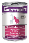 GEMON MEDIUM ADULT BEEF/LIVER - Консервированный корм для собак средних пород с говядиной и печенью (415 г)