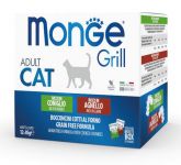 Пресервы Monge Cat Grill MULTIBOX набор паучей для взрослых кошек (ягненок, кролик) 12шт 85 г