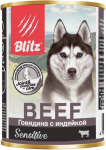 Blitz Sensitive Beef & Turkey - влажный корм для собак всех пород и возрастов, говядина с индейкой