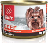 Blitz Sensitive Small Breed Beef & Pumpkin - влажный корм для взрослых собак мелких пород, говядина с тыквой, 200 г