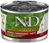 Farmina N&D Prime Chicken & Pomegranate Puppy Mini - влажный корм для щенков (кабан, яблоко), 140 г