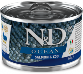 Farmina N&D Ocean Salmon & Cod Mini Adult - влажный корм для взрослых собак (лосось, треска), 140 г