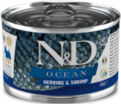 Farmina N&D Ocean Herring & Shrimp Mini Adult - влажный корм для взрослых собак (сельдь, креветки), 140 г
