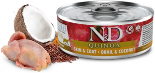 Farmina N&D Grain Free Quinoa Line Quail & Coconut - влажный корм для взрослых кошек (перепел, кокос), 80 г
