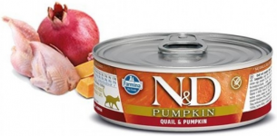 Farmina N&D Grain Free Pumpkin Line Quail & Pumpkin - влажный корм для взрослых кошек (перепел, тыква), 80 г