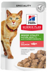 Hills Science Plan Senior Vitality Salmon - влажный корм для пожилых кошек (7+), пауч с лососем