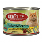 Berkley Консервы для кошек, с индейкой и лесными ягодами, 200 гр.(595783)