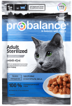 Probalance Adult Cat Sterilized Влажный корм для стерилизованных кошек, 85 г*25 шт.