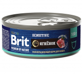 Brit Premium Sensitive Lamb - консервы с мясом ягненка для кошек с чувствительным пищеварением, 100 г (арт. 5051298)