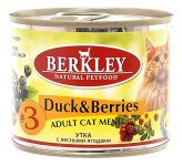 Berkley Duck & Berries консервы с уткой и лесными ягодами для взрослых кошек, 200 г (арт. 595769)