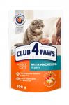 Влажный корм CLUB 4 PAWS PREMIUM для взрослых кошек (макрель в соусе), 100 г