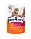 Влажный корм CLUB 4 PAWS PREMIUM для взрослых кошек (телятина в соусе), 100 г